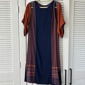 BCBG MaxAzria Navy and Rust Dress